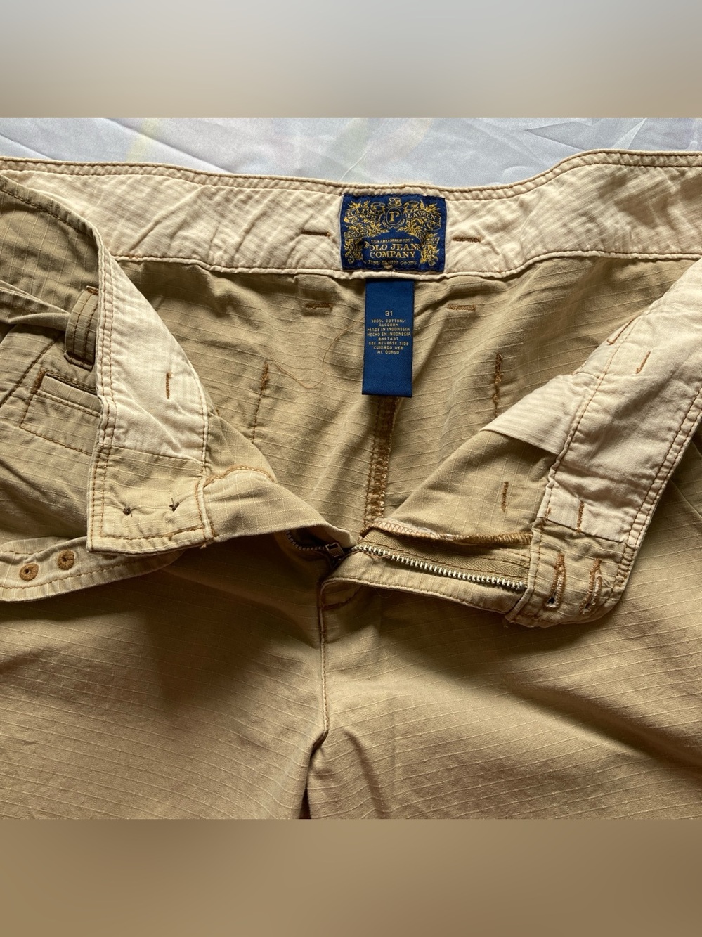 Ralph Lauren Polo Jeans Company Blue Label 100% Cotton Bermuda Cargo Shorts - Picture 7 of 10